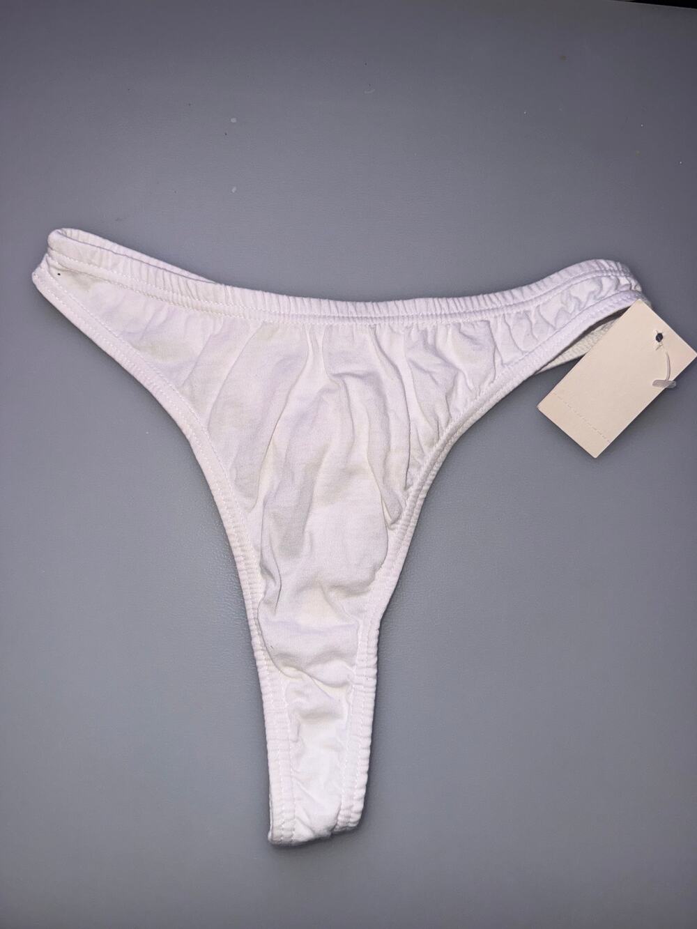 Partners Intimates White Cotton Thong Panty Size 5 Small NWT Classic